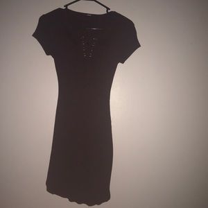 Front Lace Up Body Con Dress